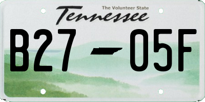 TN license plate B2705F