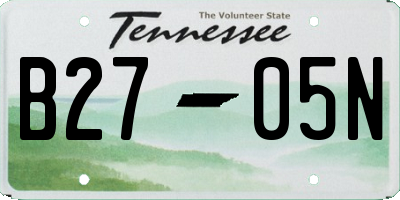 TN license plate B2705N