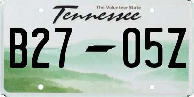 TN license plate B2705Z