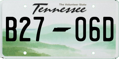 TN license plate B2706D
