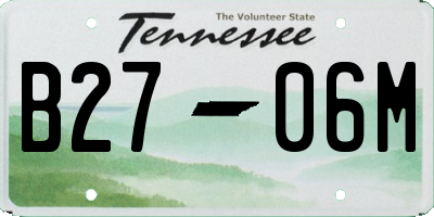 TN license plate B2706M