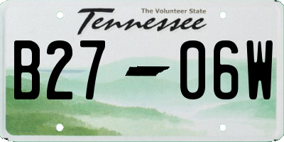 TN license plate B2706W