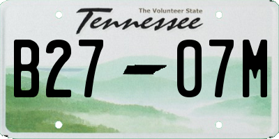 TN license plate B2707M