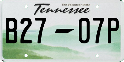 TN license plate B2707P