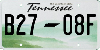 TN license plate B2708F