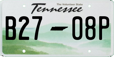 TN license plate B2708P