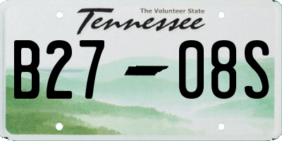 TN license plate B2708S