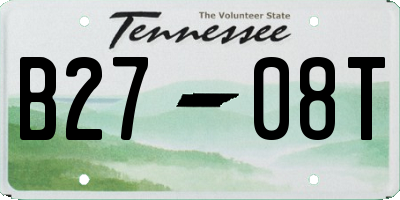 TN license plate B2708T