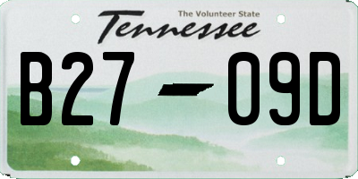 TN license plate B2709D