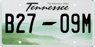 TN license plate B2709M