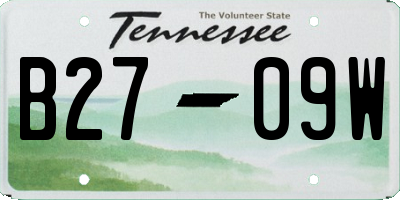 TN license plate B2709W