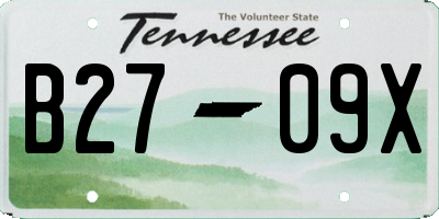 TN license plate B2709X