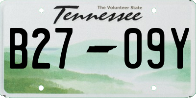 TN license plate B2709Y