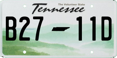 TN license plate B2711D