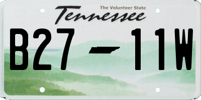 TN license plate B2711W