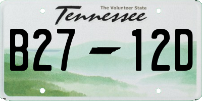 TN license plate B2712D