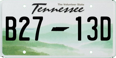 TN license plate B2713D