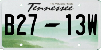TN license plate B2713W