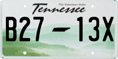 TN license plate B2713X