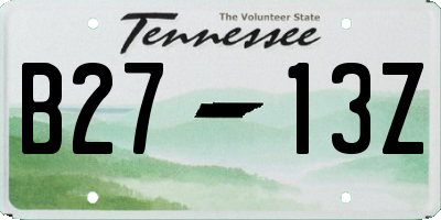 TN license plate B2713Z