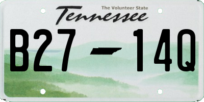 TN license plate B2714Q