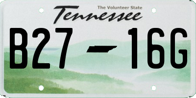 TN license plate B2716G