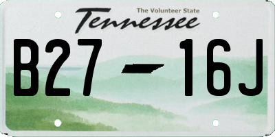 TN license plate B2716J