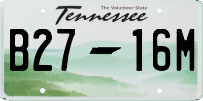 TN license plate B2716M