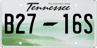 TN license plate B2716S