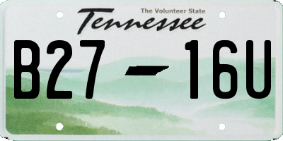 TN license plate B2716U