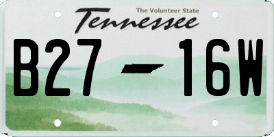 TN license plate B2716W