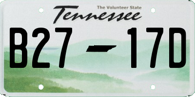 TN license plate B2717D
