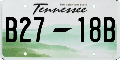 TN license plate B2718B