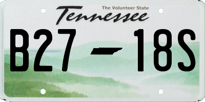 TN license plate B2718S
