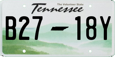 TN license plate B2718Y
