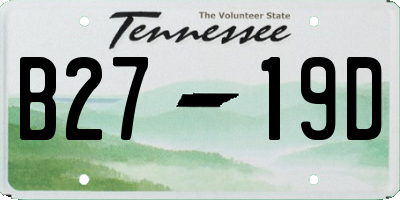 TN license plate B2719D