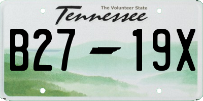 TN license plate B2719X