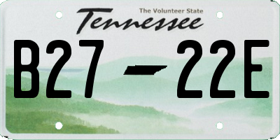 TN license plate B2722E