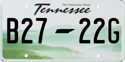 TN license plate B2722G