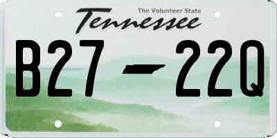 TN license plate B2722Q
