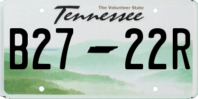 TN license plate B2722R