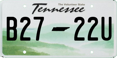 TN license plate B2722U