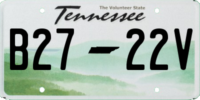 TN license plate B2722V