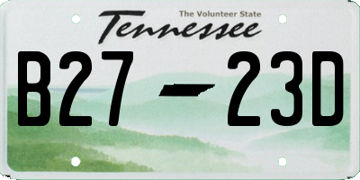 TN license plate B2723D