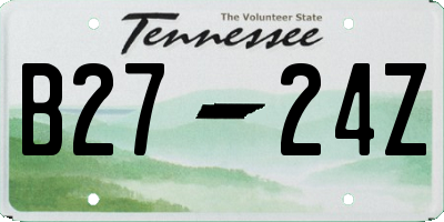 TN license plate B2724Z