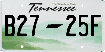 TN license plate B2725F