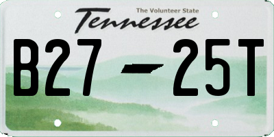 TN license plate B2725T