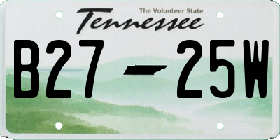 TN license plate B2725W