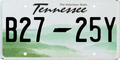 TN license plate B2725Y