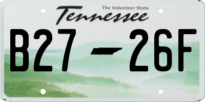 TN license plate B2726F